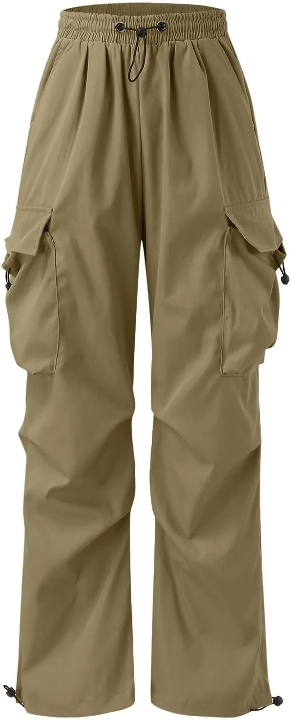 Alalaso Mens Baggy Cargo Pants Parachute Pants Causal Loose Fit Joggers Trendy Harem Pants Hip Hop Streetwear with Pockets