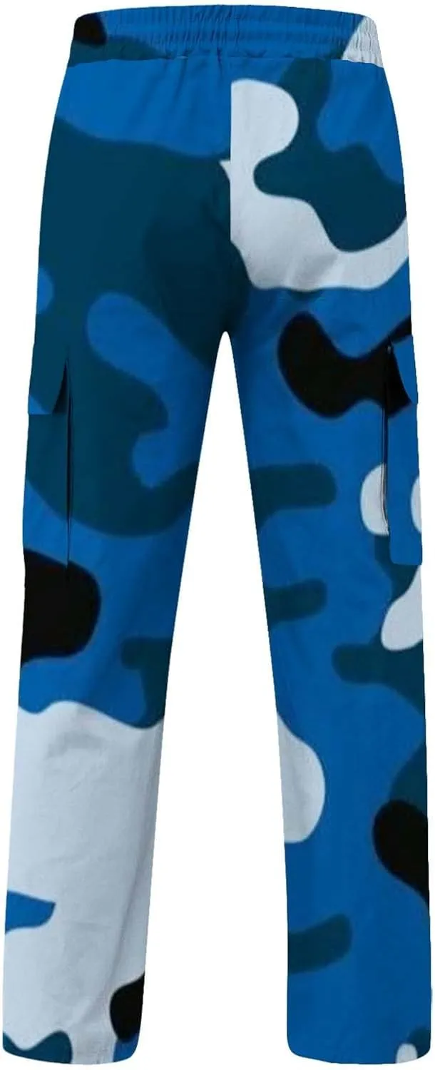 Alalaso Mens Cargo Pants Casual Cotton Jogger Multi Pockets Outdoor Hiking Work Sweatpants