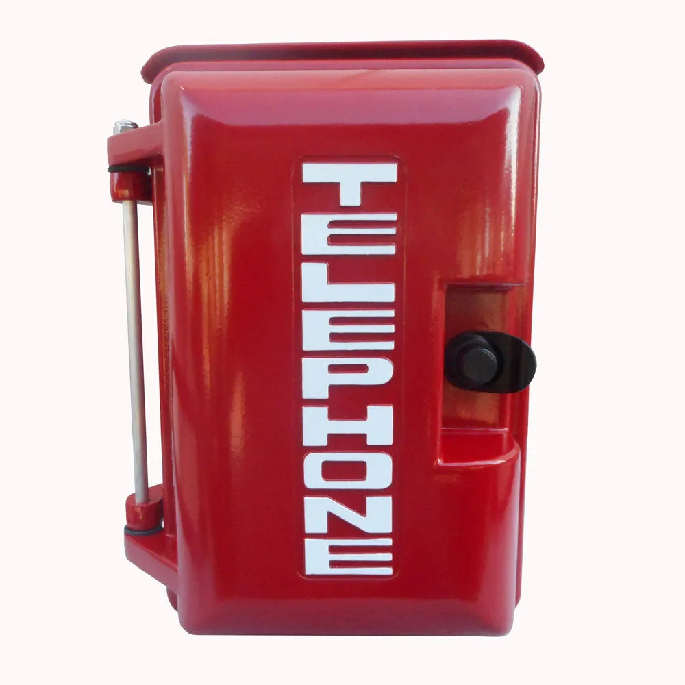 Allen Tel GB90H-02 Red Outdoor Phone Enclosure with TELEPHONE Logo for GB259 & GB59 Series Telephones