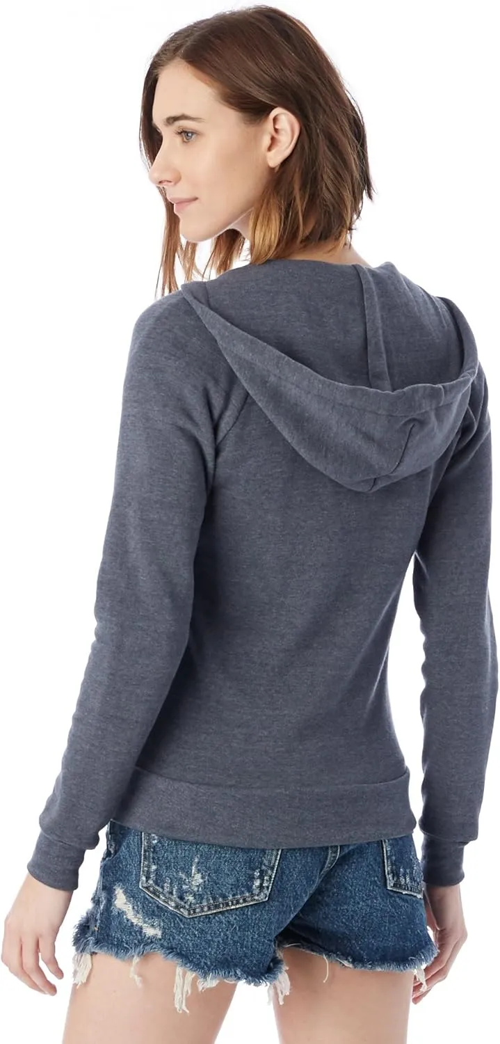 Alternative Women's Zip-Up Hoodie, Eco-Fleece Vintage Adrian Hooded Crewneck