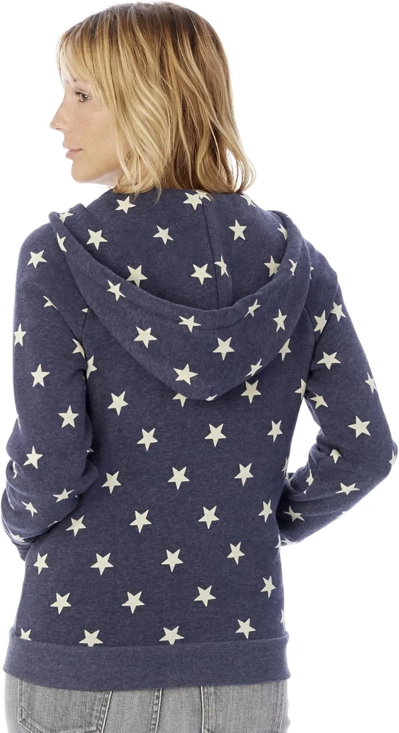 Alternative Women's Zip-Up Hoodie, Eco-Fleece Vintage Adrian Hooded Crewneck