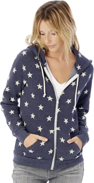 Alternative Women's Zip-Up Hoodie, Eco-Fleece Vintage Adrian Hooded Crewneck