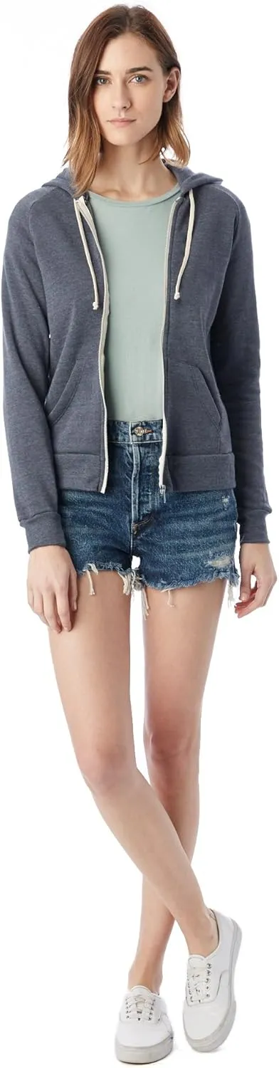 Alternative Women's Zip-Up Hoodie, Eco-Fleece Vintage Adrian Hooded Crewneck