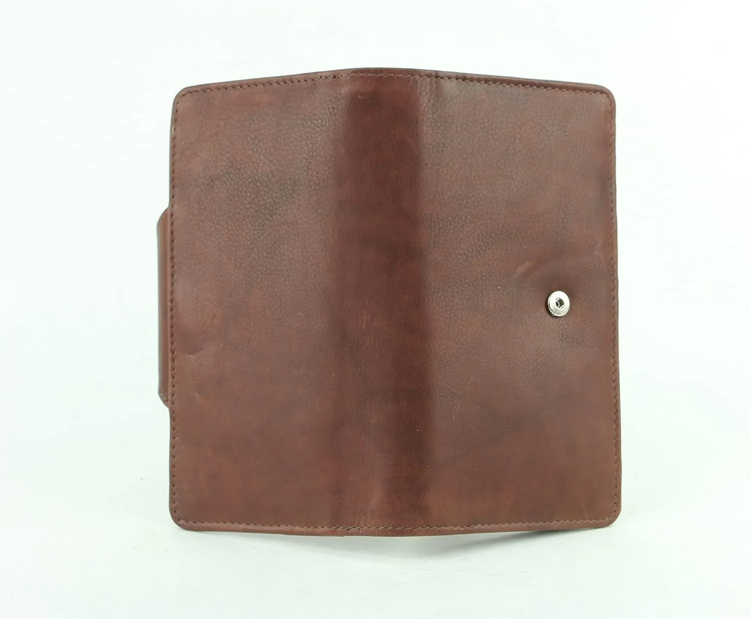 American Bison RFID Safe Clutch Purse for Women  Slim Leather Evening Bag  Secure Snap Closure Gift Wallet (Brown)