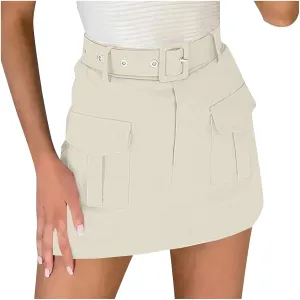 Baggy Shorts Women High Waisted Fashionable Pocket Belt Decoration Short Skirt Pants Summer Outfits for Women 2025