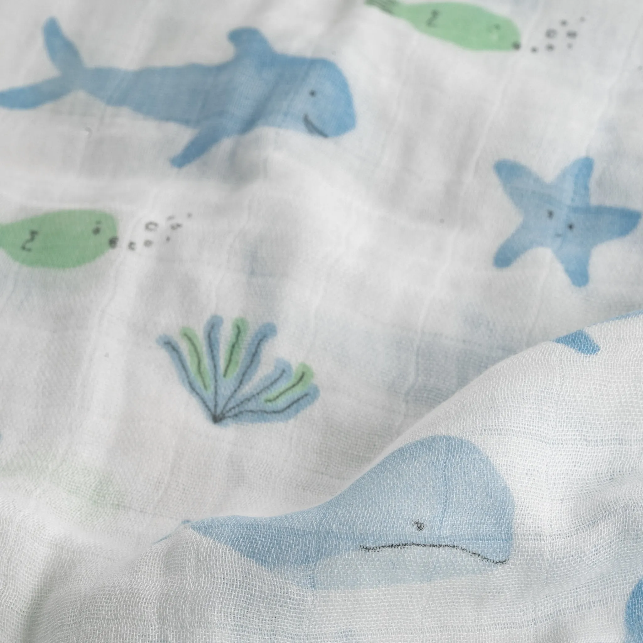 Bamboo Muslin Swaddle Blanket - Under the Sea