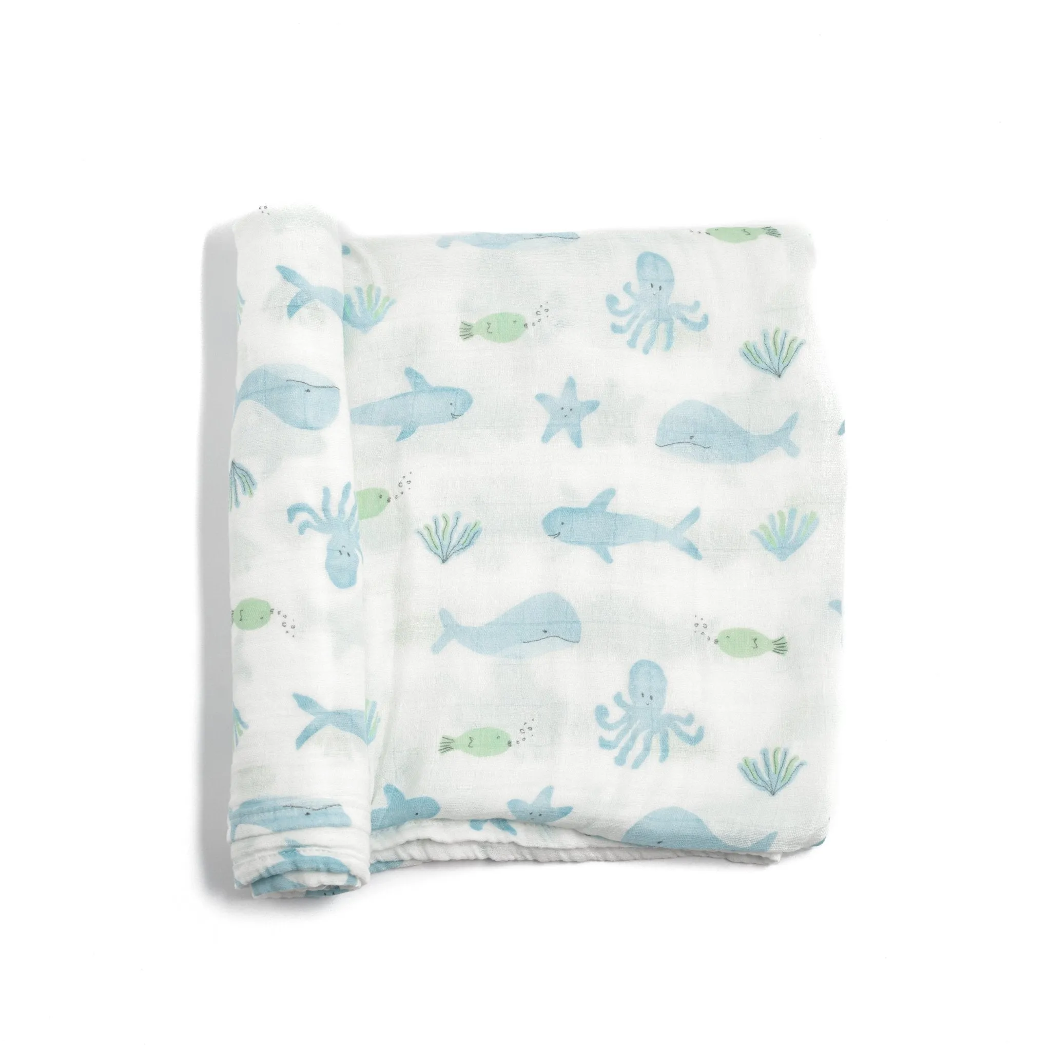 Bamboo Muslin Swaddle Blanket - Under the Sea