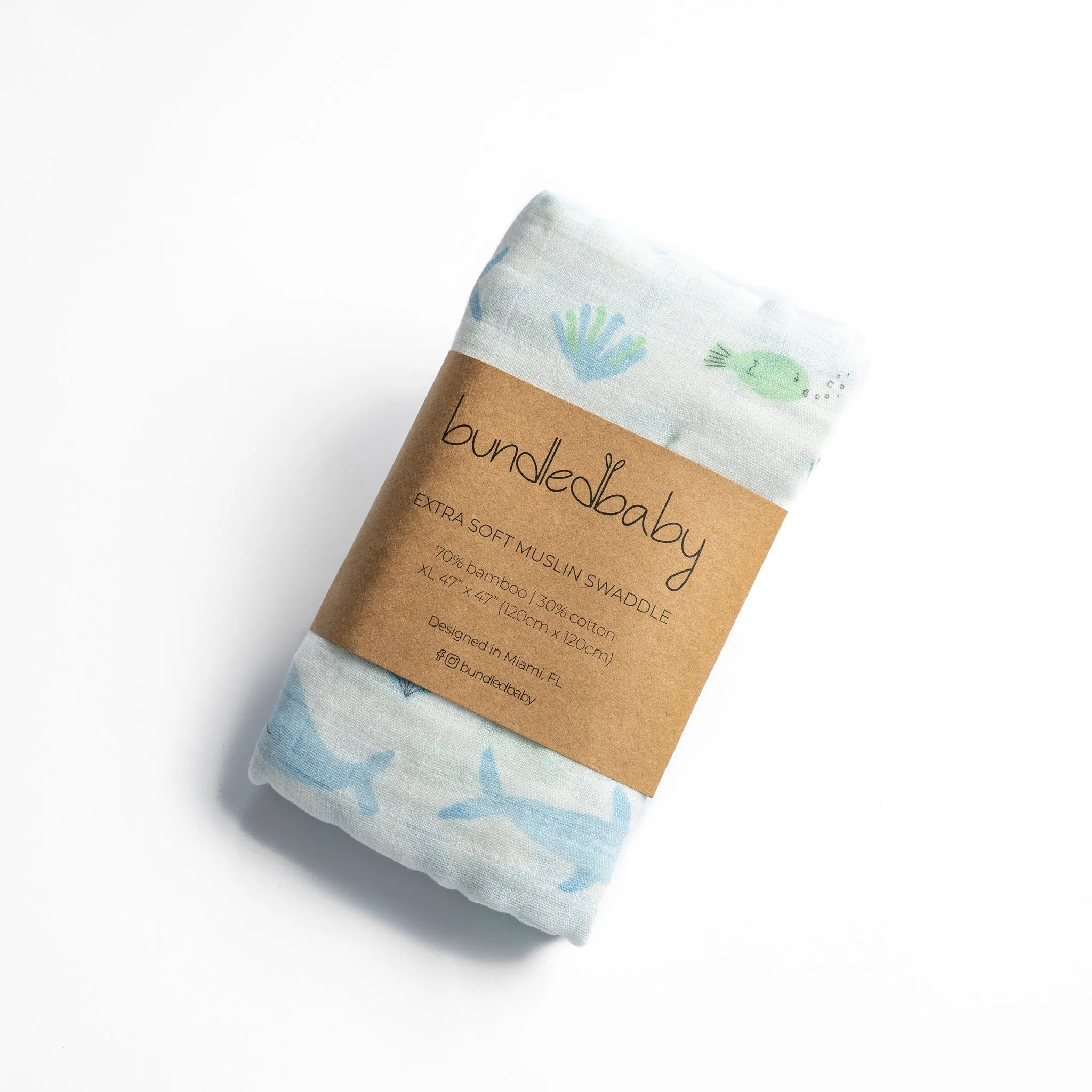 Bamboo Muslin Swaddle Blanket - Under the Sea