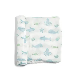 Bamboo Muslin Swaddle Blanket - Under the Sea