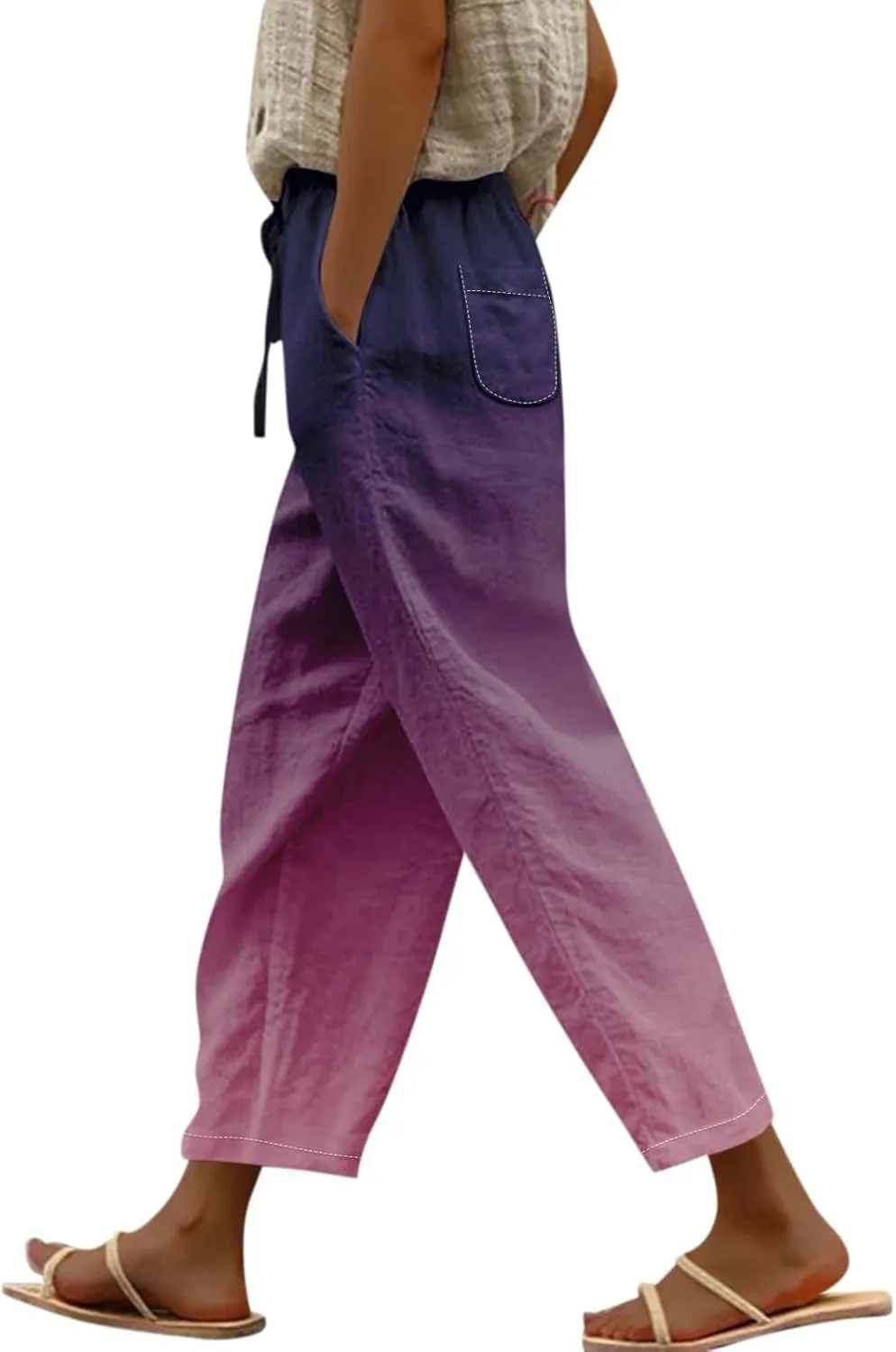 Beach Pants Everyday Casual Drawstring Pants Womens Work Pants Summer Outfits for Women 2024 Vacation Jeans