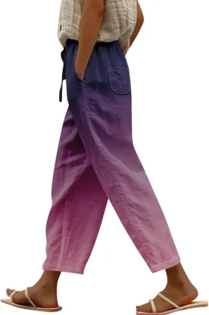 Beach Pants Everyday Casual Drawstring Pants Womens Work Pants Summer Outfits for Women 2024 Vacation Jeans