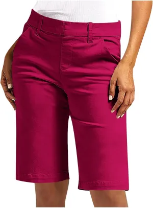Bermuda Shorts for Women Trendy 2025 Casual Summer High Waisted with Pockets Chino Short Straight Vacation Outfits