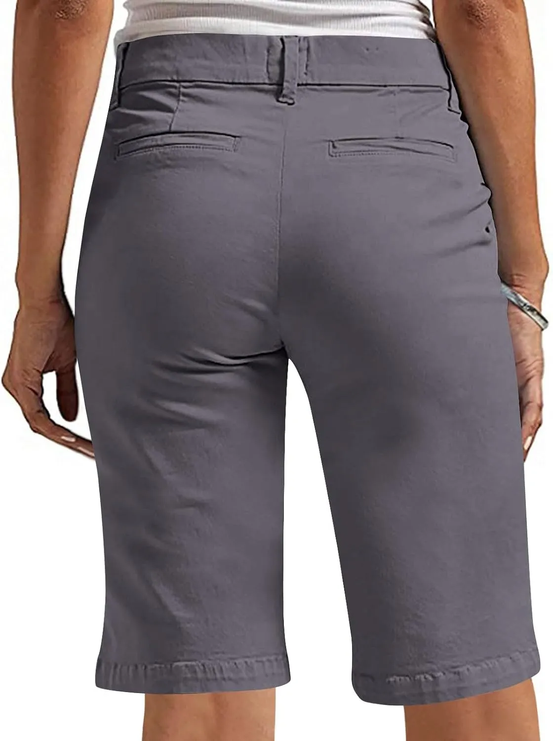 Bermuda Shorts for Women Trendy 2025 Casual Summer High Waisted with Pockets Chino Short Straight Vacation Outfits