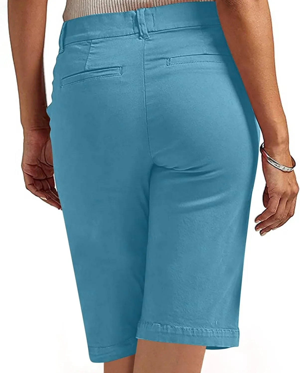 Bermuda Shorts for Women Trendy 2025 Casual Summer High Waisted with Pockets Chino Short Straight Vacation Outfits