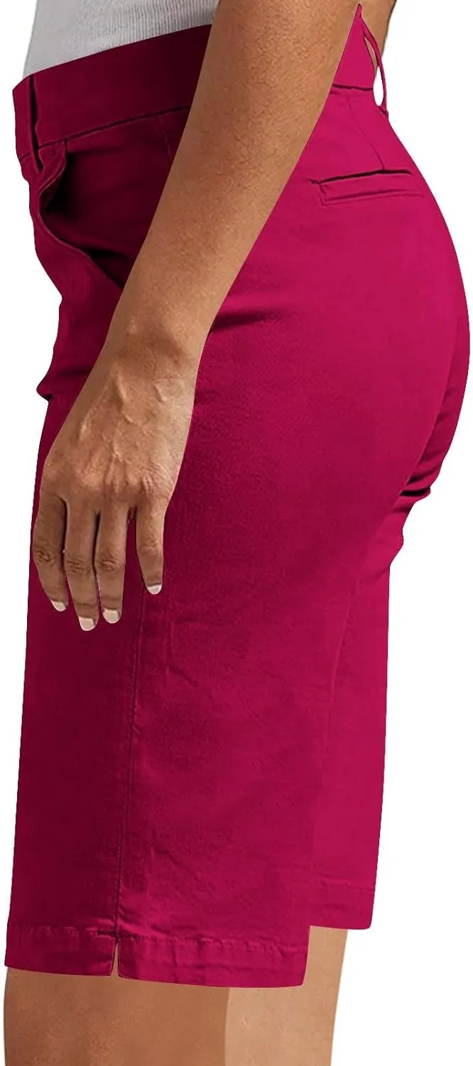 Bermuda Shorts for Women Trendy 2025 Casual Summer High Waisted with Pockets Chino Short Straight Vacation Outfits