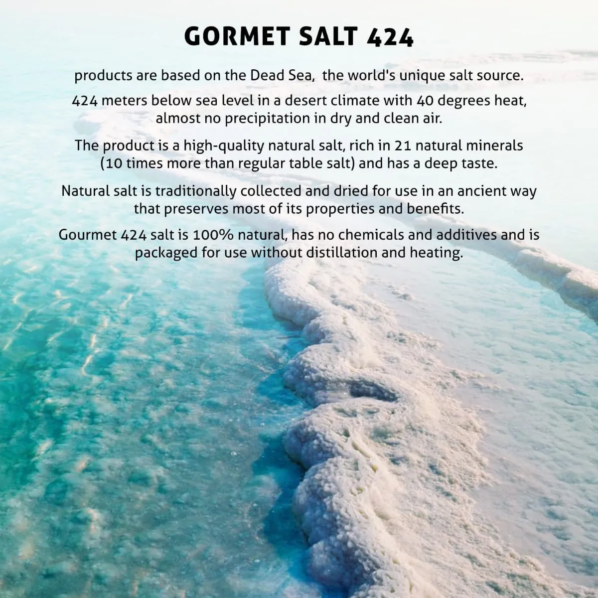Black Pepper Gourmet Kosher Salt From The Dead Sea 3.87 oz / 110 grams