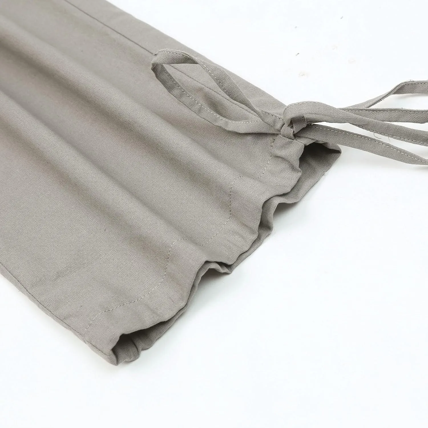 Capris Pants for Women Cotton Linen Casual Summer Wide Leg Loose Drawstring Elastic Waist Cropped Trouser S-XXL