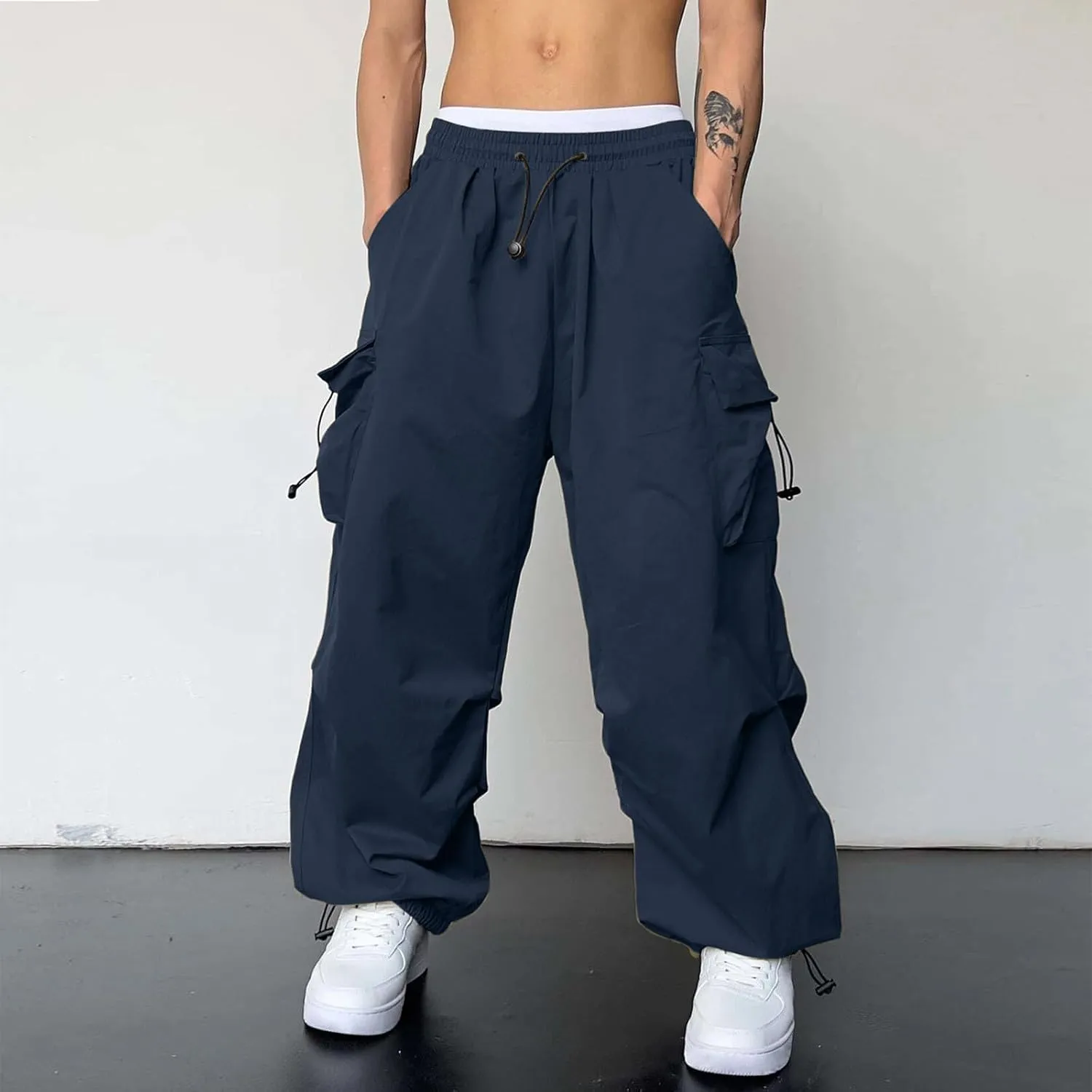 Cargo Pant for Men Stretchy Casual Joggers Elasticated Waist Jogging Work Pant Multi Pockets