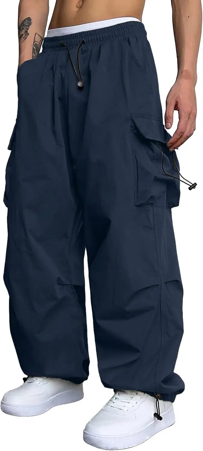 Cargo Pant for Men Stretchy Casual Joggers Elasticated Waist Jogging Work Pant Multi Pockets