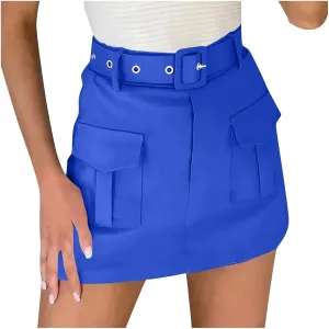 Cargo Skort for Women 2025 High Waisted Mini Skirts Trendy Y2K Teen Girls Summer Casual Belted Shorts with Pockets