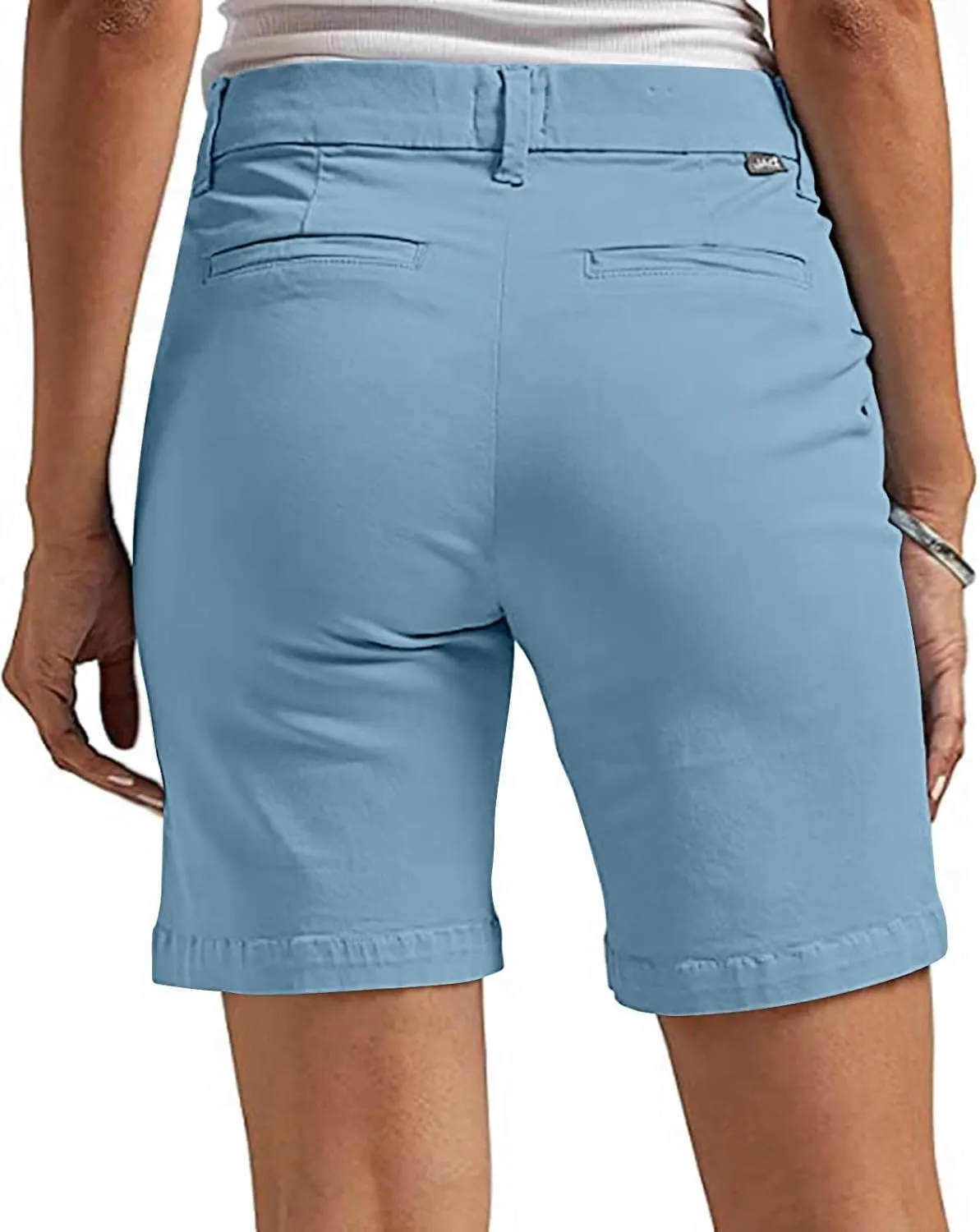 Chino Cargo Shorts Women Casual Slim Fit High Waist Summer Knee Length Bermuda SweatShorts for Hiking,Beach,Outdoors
