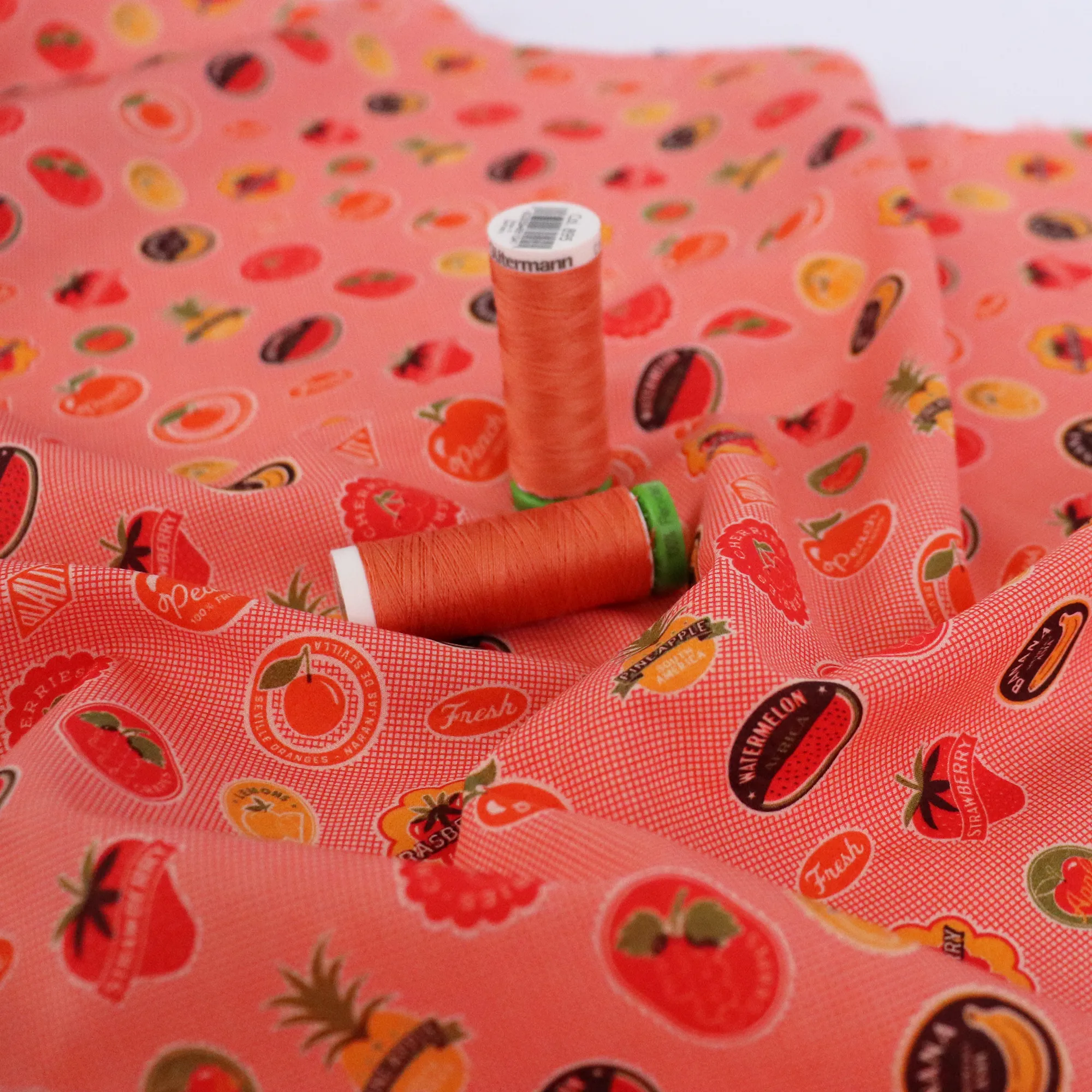 Cotton Lawn - Fruit Labels - The Edit x Betty Woodhouse