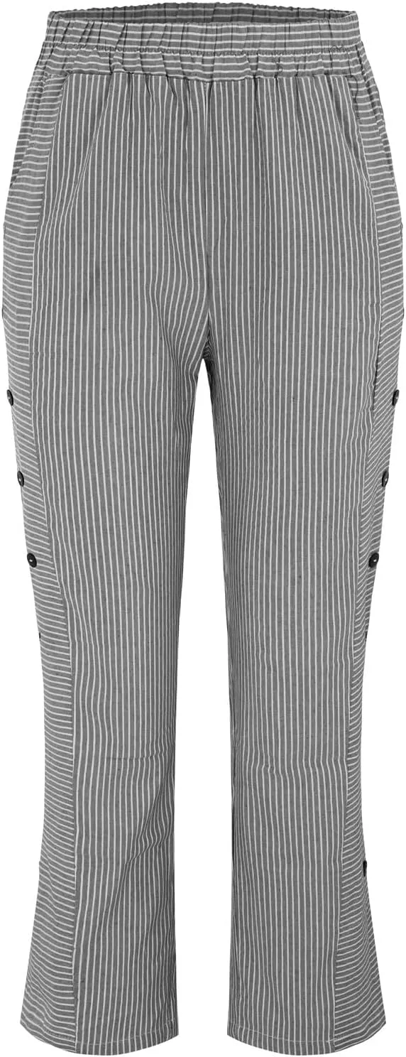 Cotton Linen Pants Women Casual Pant Lightweight Summer Elastic Waist Plus Size Lounge Long Trousers