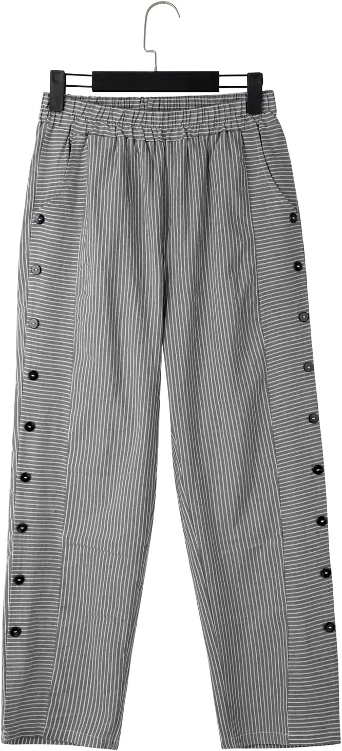 Cotton Linen Pants Women Casual Pant Lightweight Summer Elastic Waist Plus Size Lounge Long Trousers