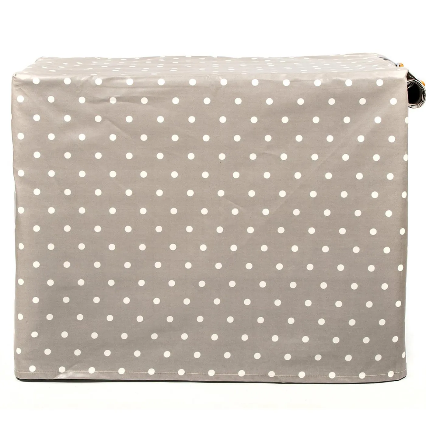Dog Crate Cover in Grey Spot Oilcloth by Lords & Labradors