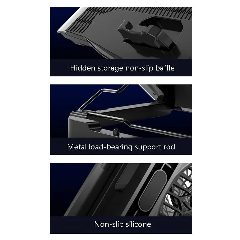 Efficient and Silent Usb Laptop Cooling Stand - Gray