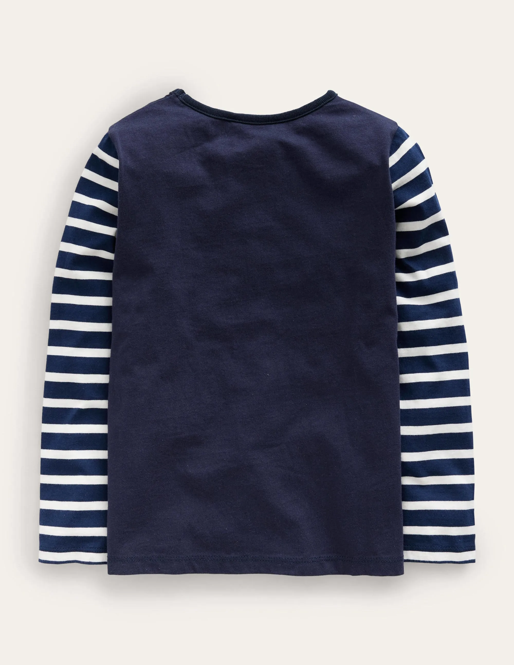 Festive Applique T-shirt-French Navy Sleigh Scene