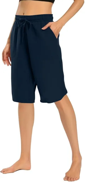 FlekmanArt Womens Capris for Summer Cotton Linen Pants Casual 2025 Loose Comfy Elastic Waist Cropped Trouser Beach Clothes
