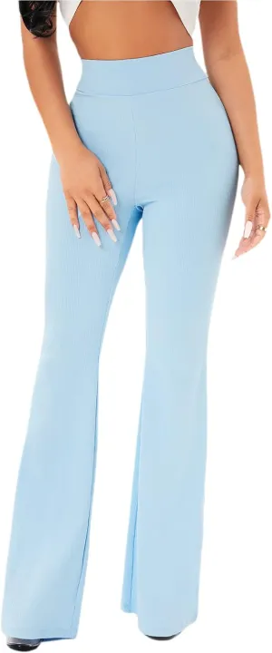 Floerns Women's High Waist Stretchy Bell Bottom Wide Leg Office Pants