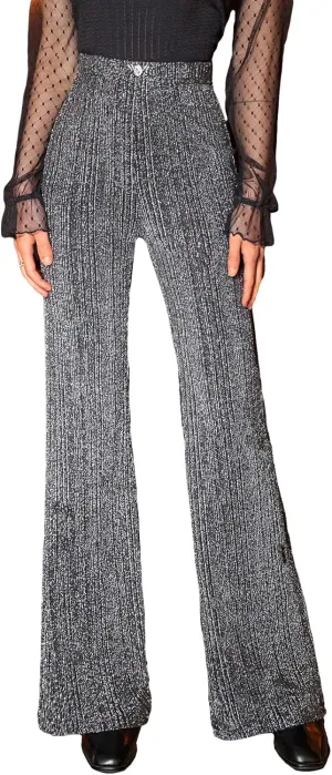 Floerns Women's Sequin High Waist Flare Leg Pants Bell Bottom Club Trousers