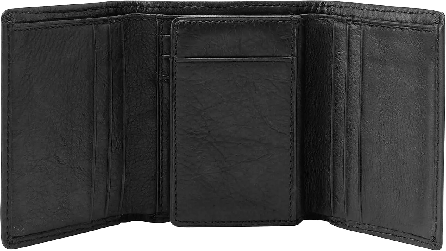 Fossil Men's Ingram Leather Trifold with ID Window Wallet, Black, (Model: ML3289001)