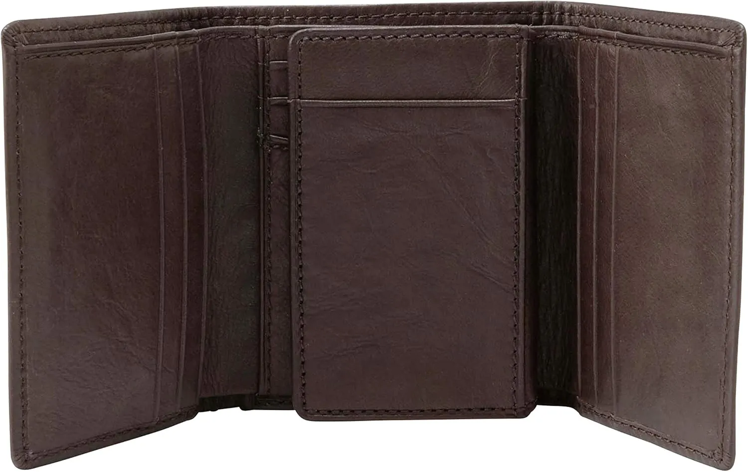 Fossil Men's Ingram Leather Trifold with ID Window Wallet, Brown, (Model: ML3289200)