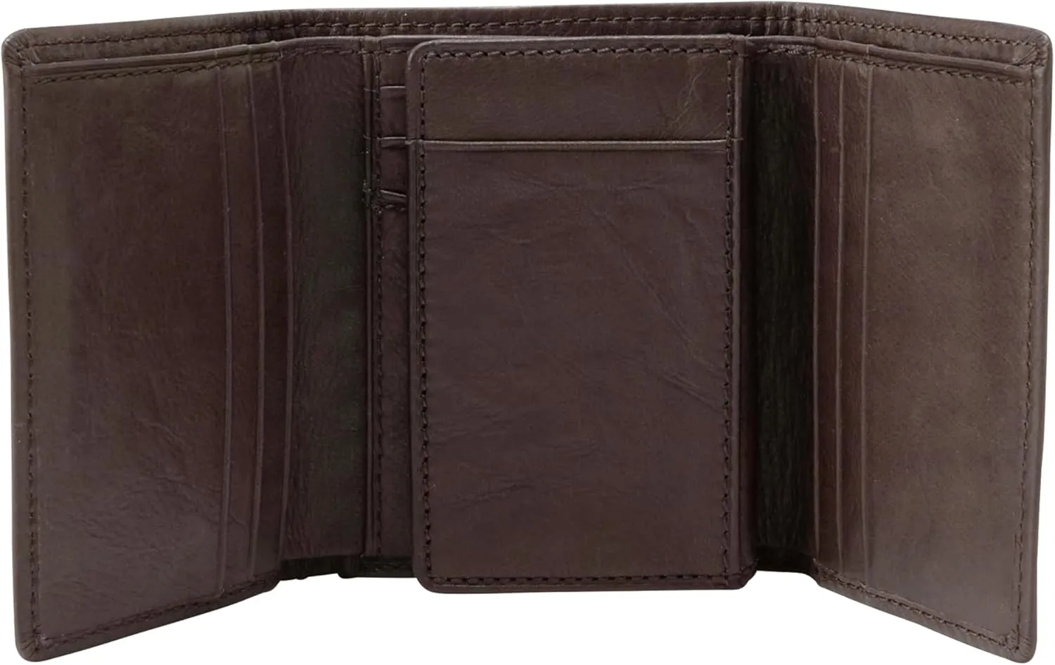Fossil Men's Ingram Leather Trifold with ID Window Wallet, Brown, (Model: ML3289200)