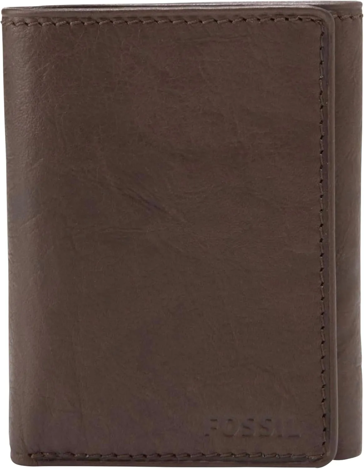 Fossil Men's Ingram Leather Trifold with ID Window Wallet, Brown, (Model: ML3289200)