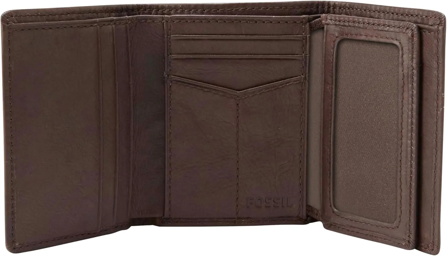 Fossil Men's Ingram Leather Trifold with ID Window Wallet, Brown, (Model: ML3289200)
