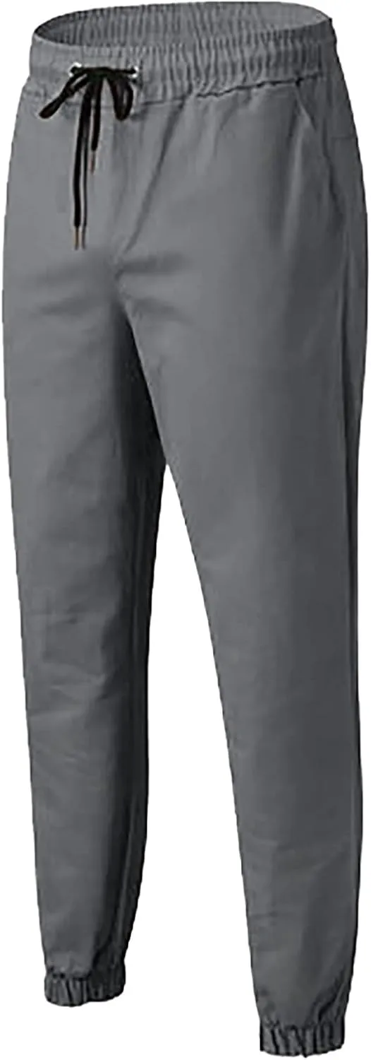 FZVYD Brown Corduroy Pants Mens Joggers Cargo Pants Fashion Casual Sweatpants Work Pants Drawstring Loose Trousers Pockets