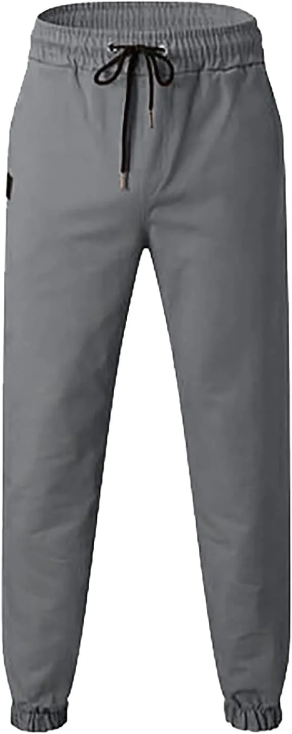 FZVYD Brown Corduroy Pants Mens Joggers Cargo Pants Fashion Casual Sweatpants Work Pants Drawstring Loose Trousers Pockets