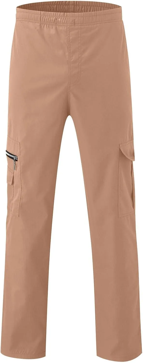 FZVYD Men's Cropped Pants Joggers Cargo Pants Fashion Casual Sweatpants Work Pants Drawstring Loose Trousers with Pockets