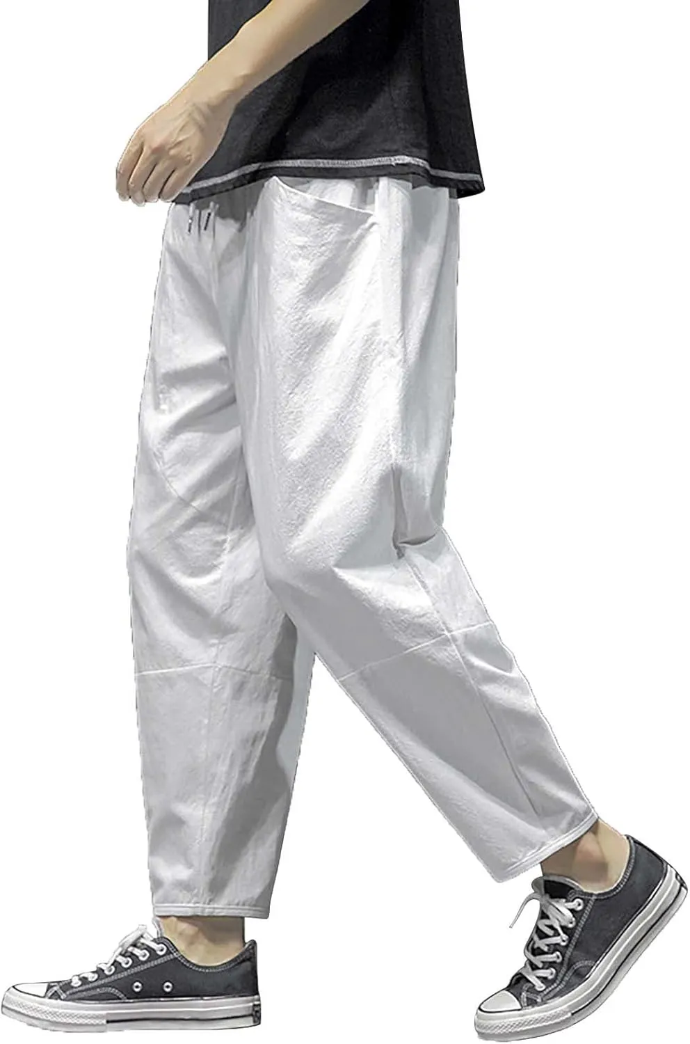 FZVYD Mens Dress Pants Slim Fit Stretch Joggers Cargo Pants Fashion Casual Sweatpants Work Pants Drawstring Loose Trousers