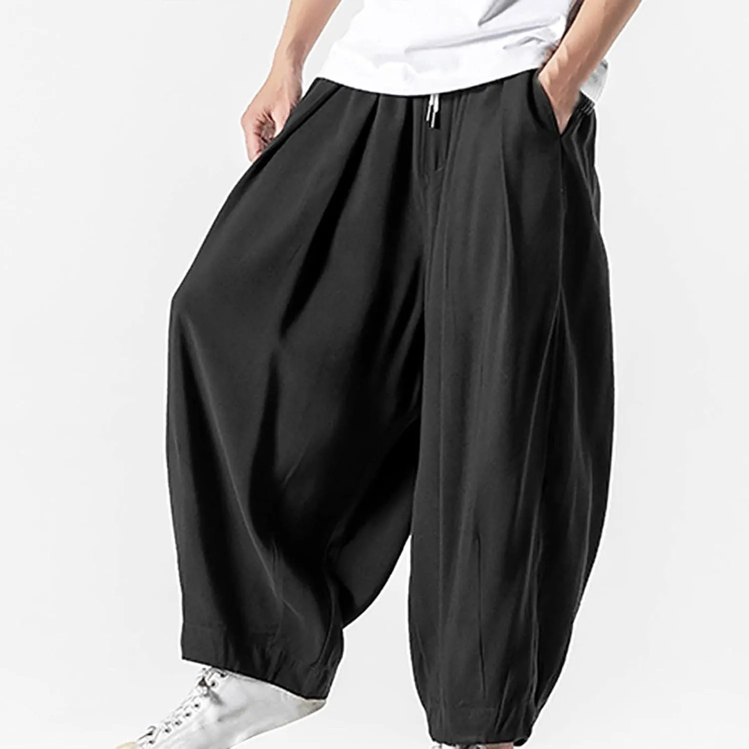 FZVYD Tapered Dress Pants Men Mens Joggers Cargo Pants Fashion Casual Sweatpants Work Pants Drawstring Loose Trousers Pockets