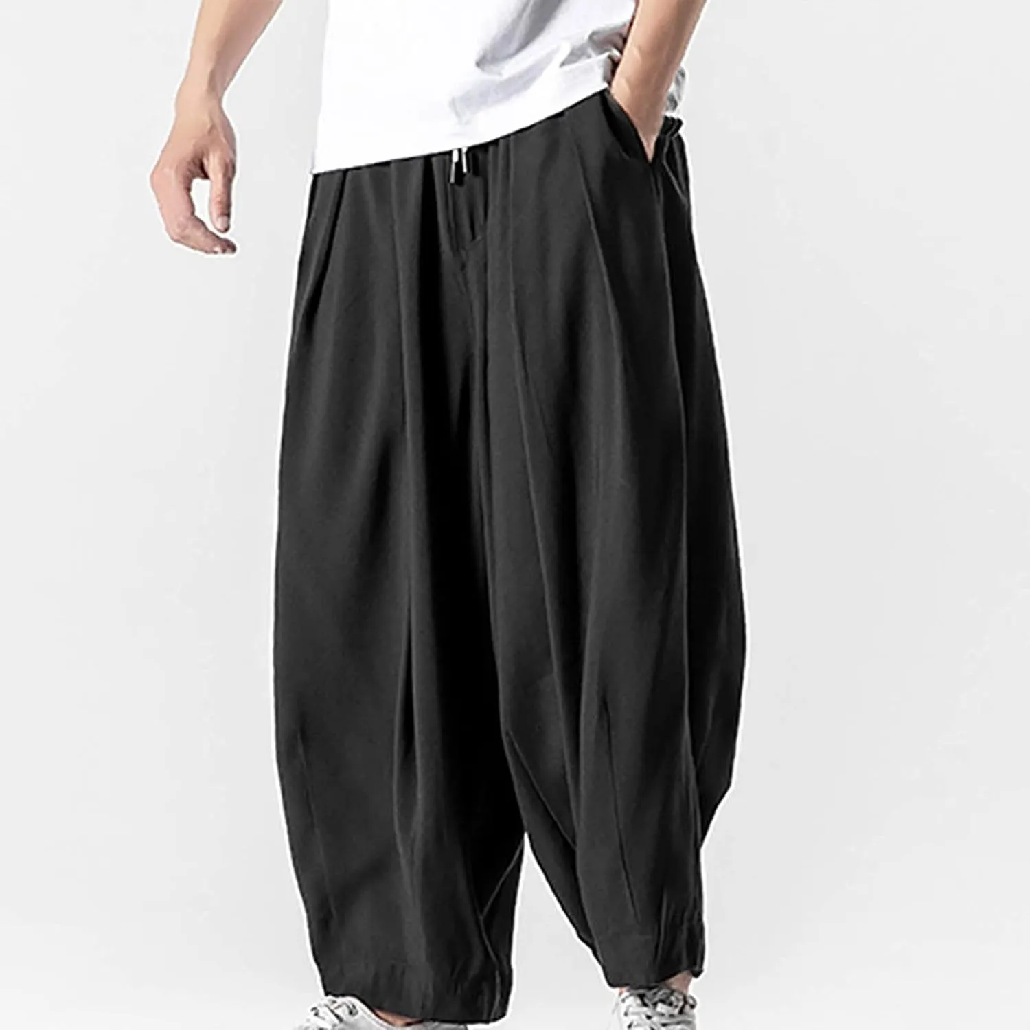 FZVYD Tapered Dress Pants Men Mens Joggers Cargo Pants Fashion Casual Sweatpants Work Pants Drawstring Loose Trousers Pockets