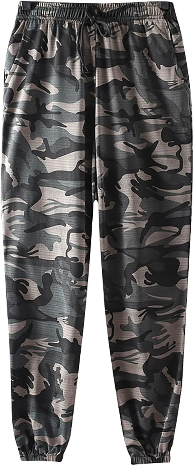 FZVYD White Golf Pants for Men Mens Joggers Cargo Pants Fashion Casual Sweatpants Work Pants Drawstring Loose Trousers