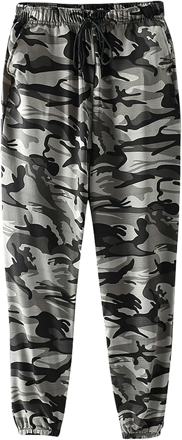 FZVYD White Golf Pants for Men Mens Joggers Cargo Pants Fashion Casual Sweatpants Work Pants Drawstring Loose Trousers