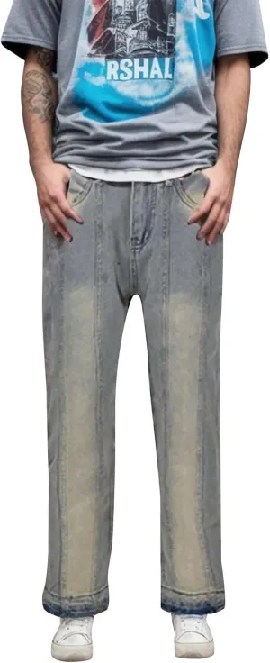 FZVYD Y2k Jeans Men Mens Joggers Cargo Pants Fashion Casual Sweatpants Work Pants Drawstring Loose Trousers with Pockets