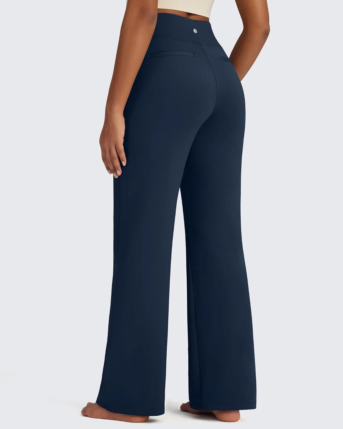 G4Free Fleece Lined Pants Women High Waisted Wide Leg Pants Winter Warm Thermal Sweatpants with Pockets 29"/31"/33"