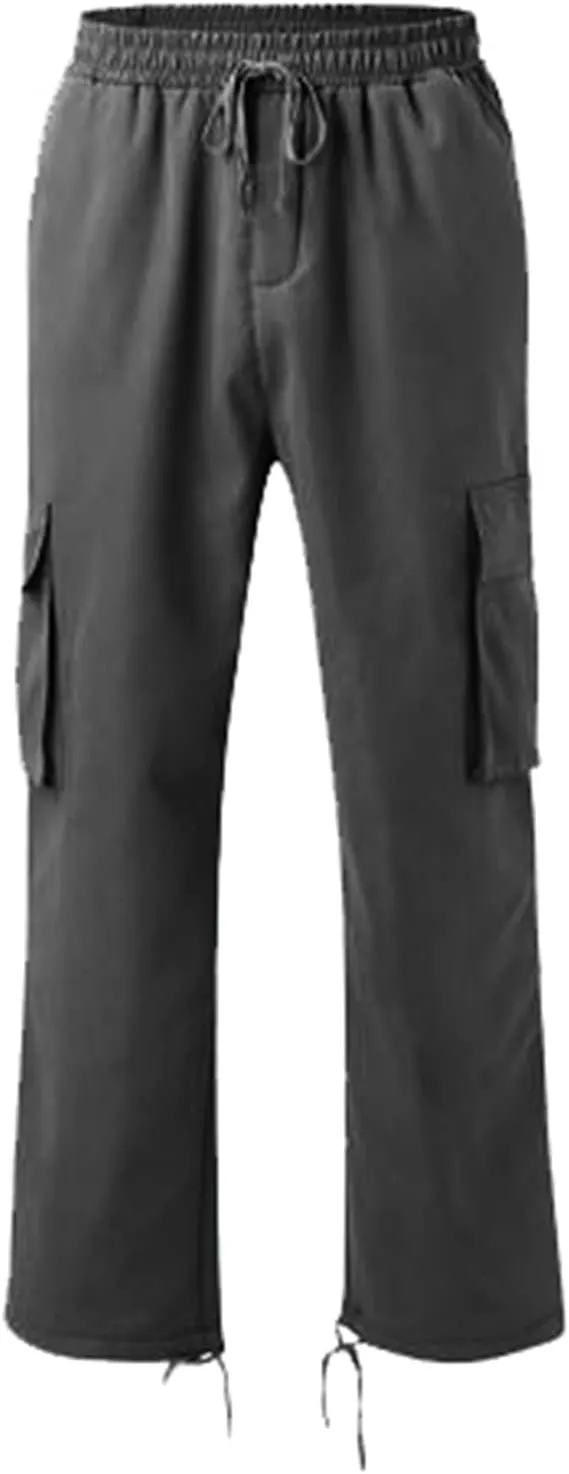 GIERIDUC Men's Cargo Pants Casual Long Pants Halloween Leggings Plus Size Mens Drawstring Cargo Pants Red and Black Tracksuit